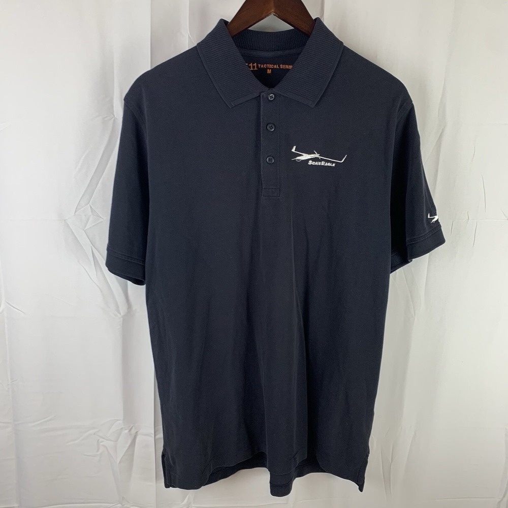 5.11 Tactical Polo Shirt Mens M Navy Blue Short Sleeve Embroidered Scan‎ Eagle